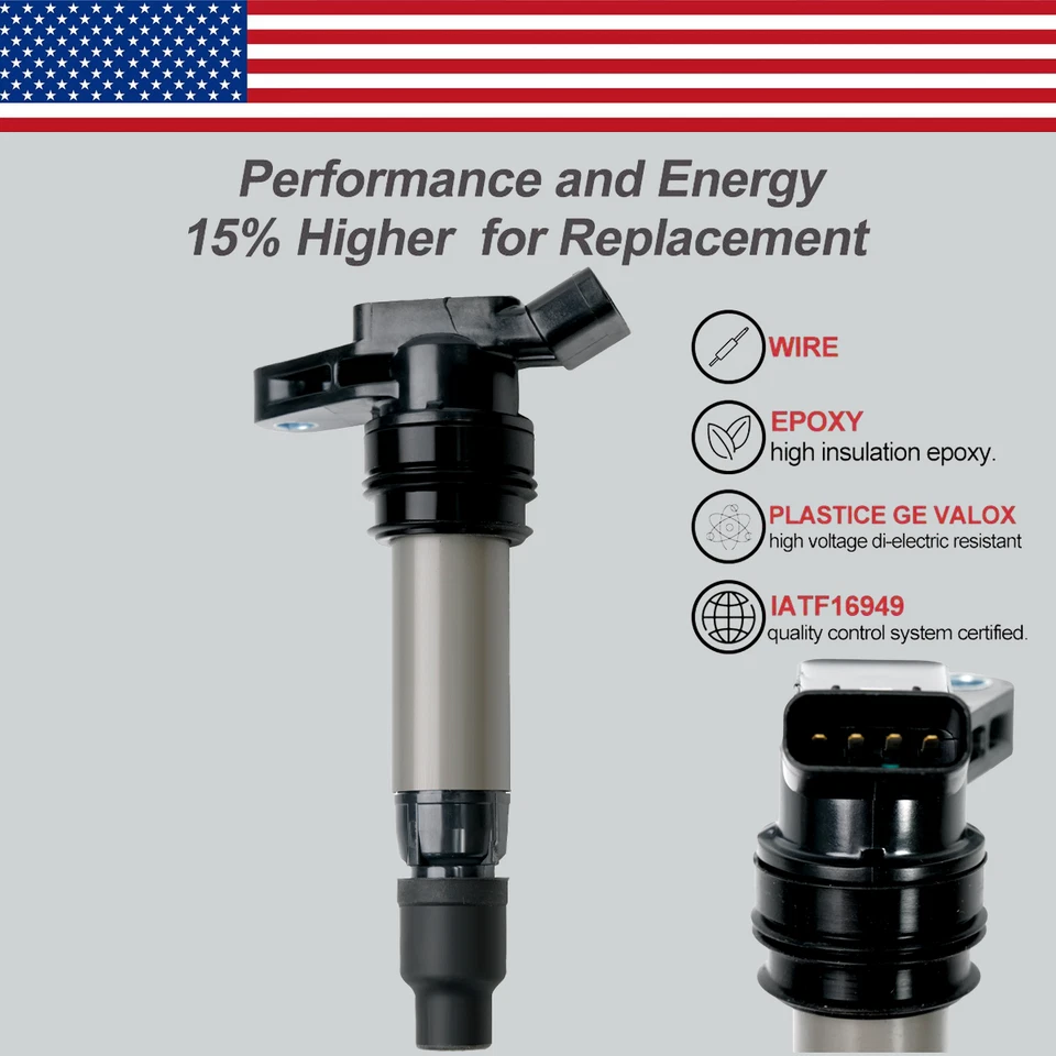 6X OEM Ignition Coil & Iridium Spark Plug for Volvo S60 S80 XC60 XC70 XC90 UF594 - Image 3 of 4
