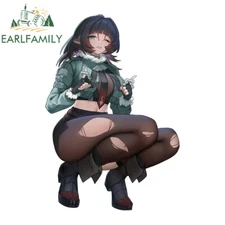 EARLFAMILY 5.1" Sexy Jane Doe Squat Down Anime Car Decal Campervan Vinyl Sticker