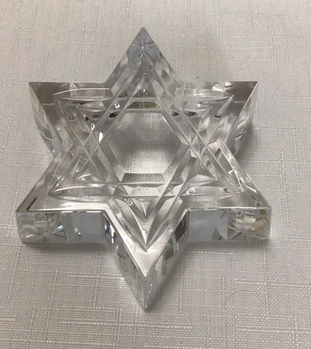 Waterford Crystal “Star Of David“ Paperweight Judaic Vintage