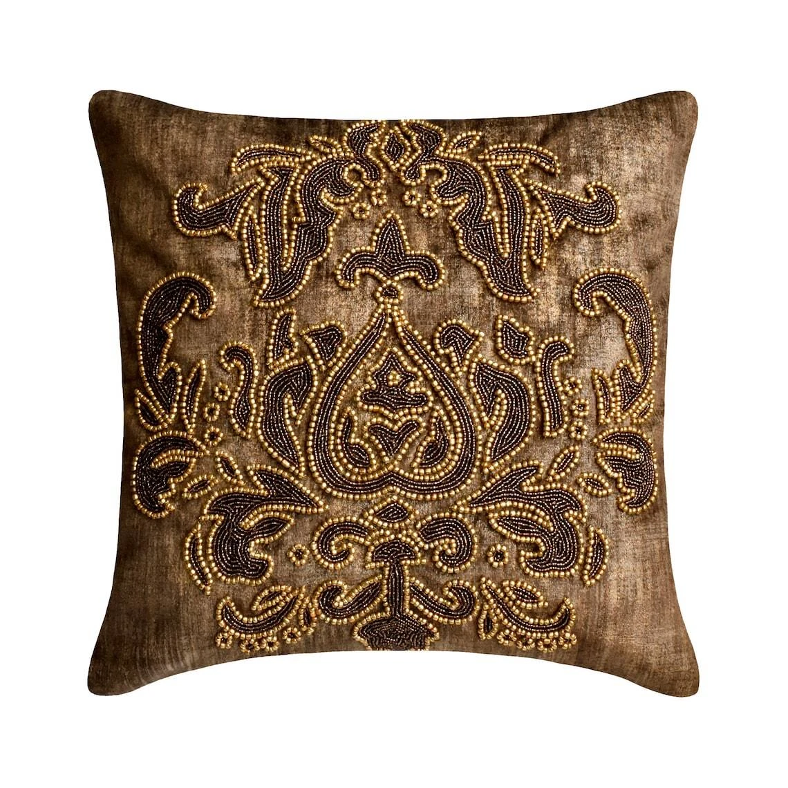 Decorative Sofa Pillow Cover Brown 16"x16", Square Faux Suede - Aureate Brown