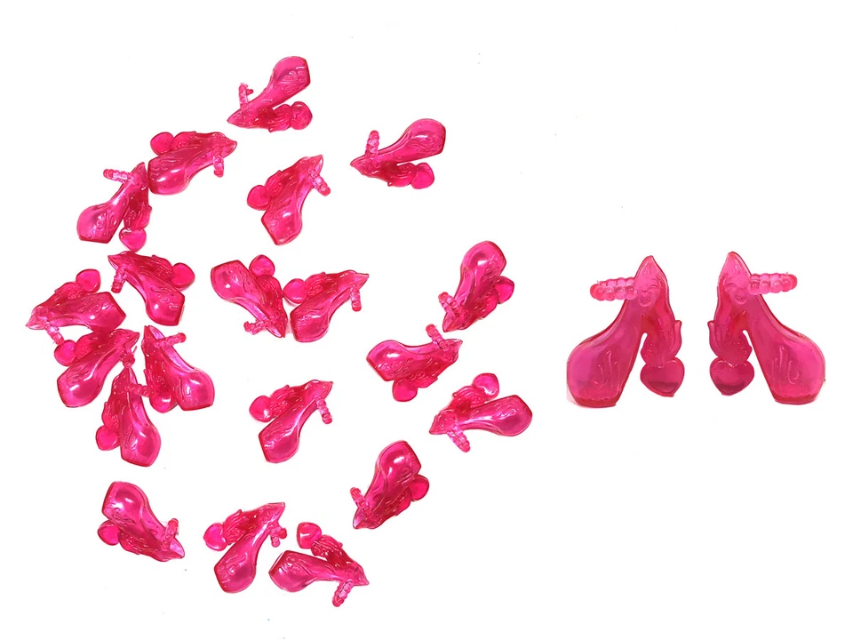 20 pares de zapatos de muñeca rosa cristal para muñeca de 11,5 pulgadas Foto 2 de 2