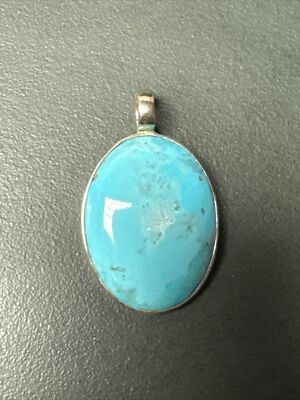 ANHÄNGER STERLINGSILBER SIGNIERT BARSE THAILAND TÜRKIS OVAL A40