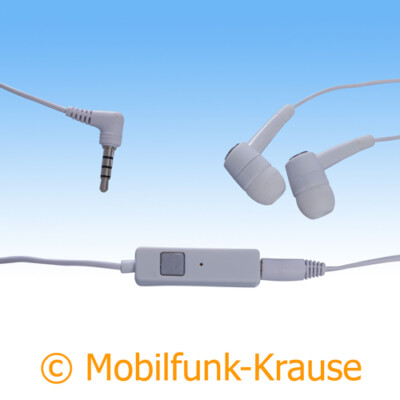 Headset Stereo In Ear Kopfhörer f. Nokia Asha 309 (Weiß)