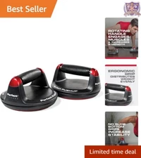 Revolutionary Pushup Handles - Steel Bearings & 8" Base for Ultimate Stability