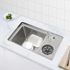 Kitchen Sink, Stainless Steel Kitchen Sink, Stainless Steel Sink with Cup Washer