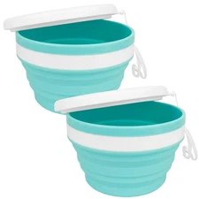 Collapsible Bowls With Lids Silicone Food Storage Containers Collapsible Camp...