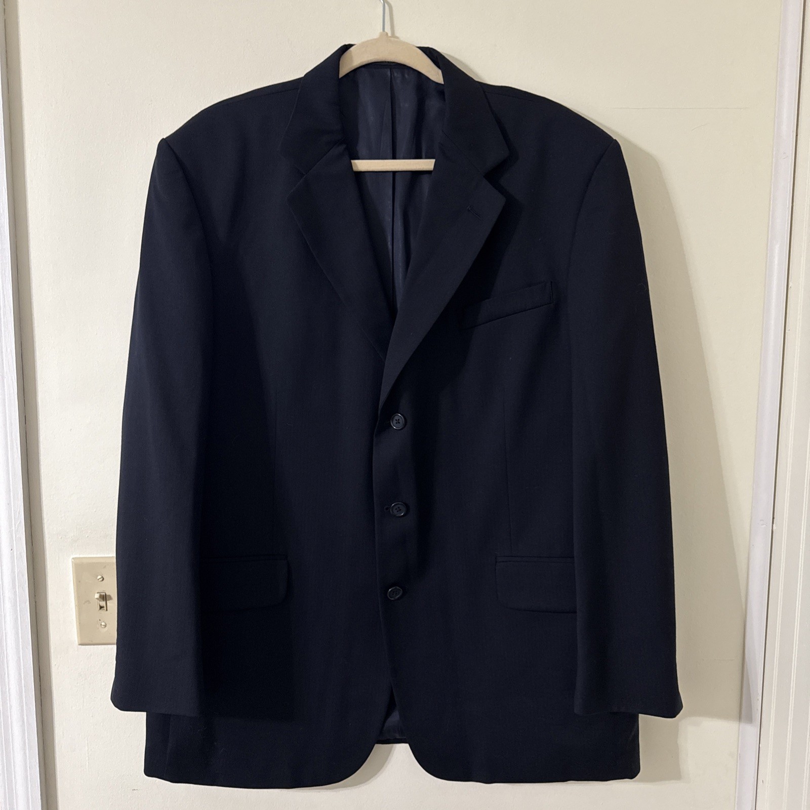 Stafford Wool Sport Coat 44R Midnight Blue