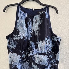 R M Richards Special Occasions Women s Sleeveless Dress Keyhole Front Navy Sz16