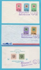 DOMINICAN REPUBLIC 3 FDC's stamp centenary 1965 Sto Domingo