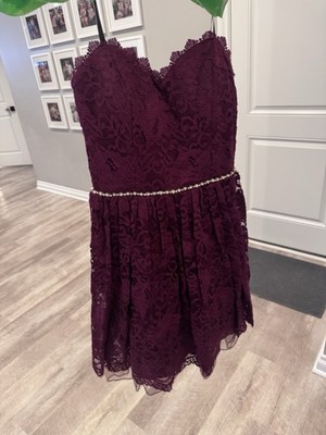 City Triangle Burgundy Lace Beaded Strapless A-Line Dress Juniors Size 5 | eBay City Triangle Burgundy Lace Beaded Strapless A-Line Dress Juniors Size 5 | eBay