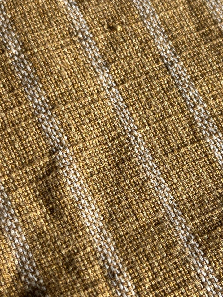 Pottery Barn Mustard Yellow Striped Pillow Covers Cotton PAIR 18 X 18 - Image 2 of 4