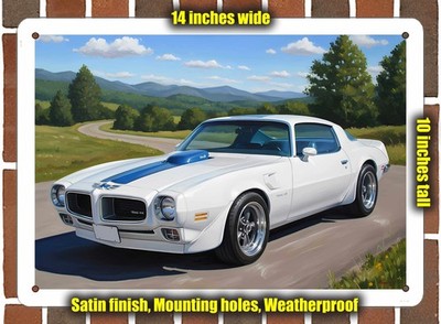 Metal Sign - 1970 Pontiac Trans Am 1 Oil Painting - 14x10