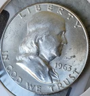 1963 D Franklin Half Dollar BEAUTIFUL! Right on the edge of FBL!