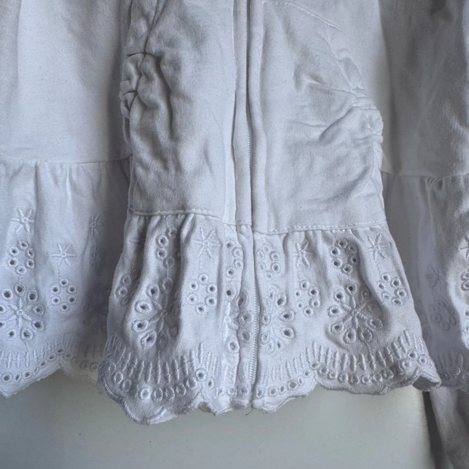 Mayoral Girl 7Y Cremallera Sudadera con Capucha Suéter Ojales 100% Algodón Manga Larga Peplum Suave Foto 4 de 4