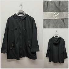 CURVISSA Women's Black Hooded Plus Size Anorak Jacket UK 20 EUR 48 water Resist