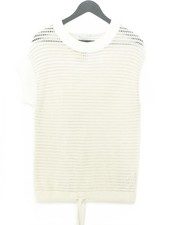Varley Women's Top M Cream 100% Other Short Sleeve Round Neck Basic