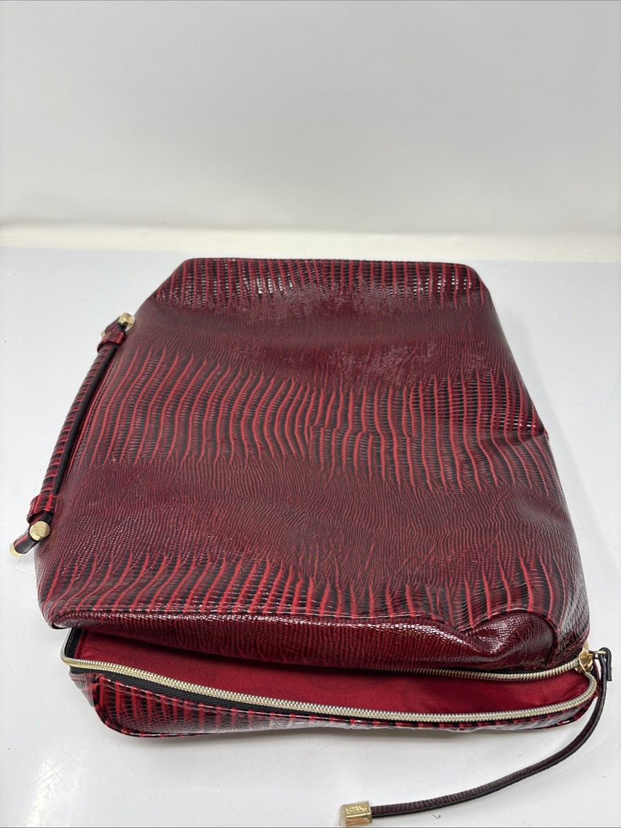 Estée Lauder Red Croc Embossed Makeup Cosmetic Travel Case Large