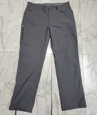 Eddie Bauer Men's Gray Fleece Lined Tech Pants Outdoor Nylon Straight Leg 36x32