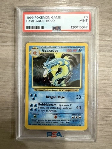 1999 Pokemon Gyarados PSA 9 Mint Holo #6 Base Set