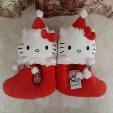 Hello Kitty Slippers Sanrio Women  s SIZE 9-10 Christmas RED