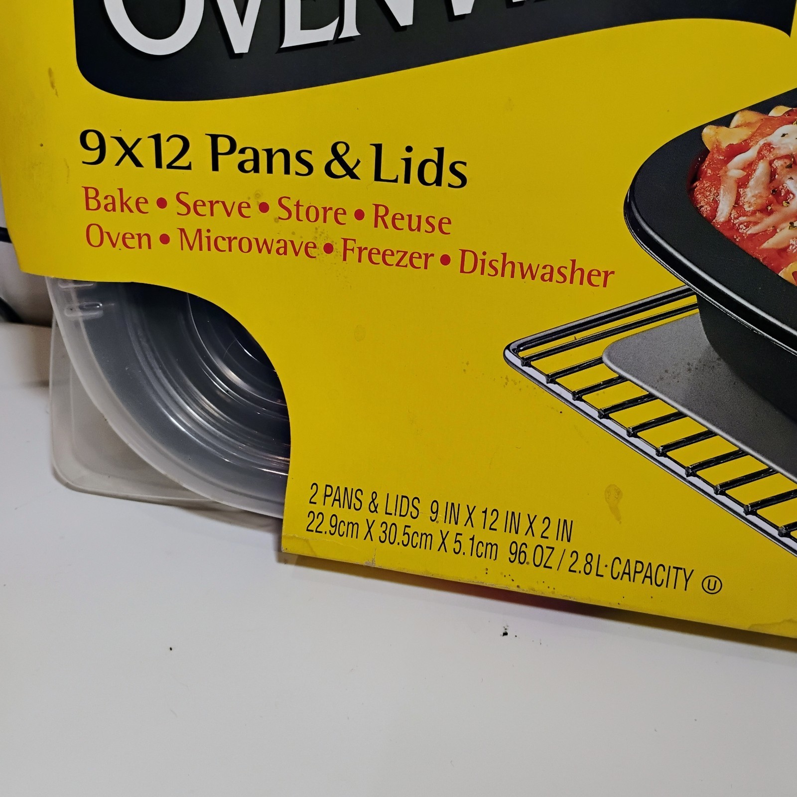 New Glad Ovenware 9x12 Pans and Lids 2 Pack Discontinued 9x12x2 black reusable 