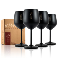 Stainless Steel Wine Glasses - Set of 4