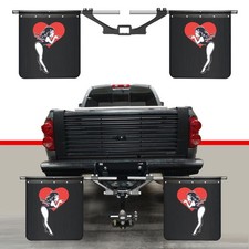 The Best Hitch Mount Mud Flaps Universal 2" Hitch Mounted Mud Flaps 24 * 24" Thickened Fenders for Mudflaps