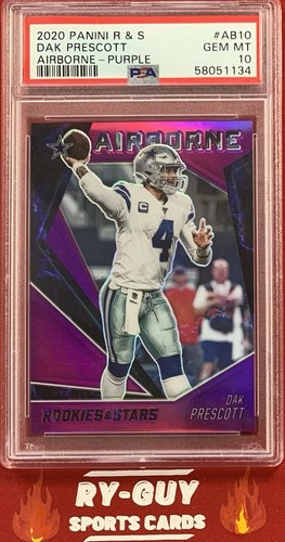 2020 PANINI ROOKIES & STARS AIRBORNE PURPLE DAK PRESCOTT /35 #AB-10 PSA 10๐