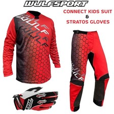 Kids Motocross Kit Wulf MX Jersey Pant Suit Youth Off Road Dirt Quad Bike Gloves