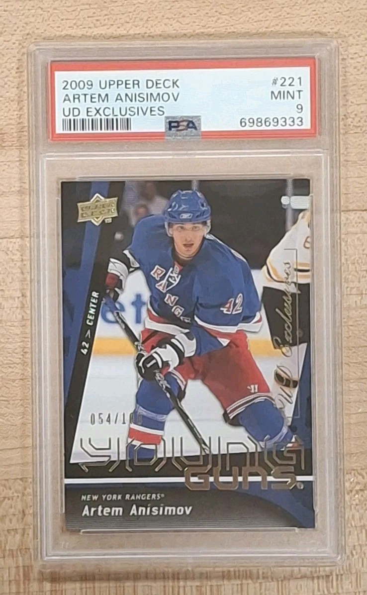PSA9 MINT - ARTEM ANISIMOV - 2009-10 UD EXCLUSIVES YOUNG GUNS - #'d/100