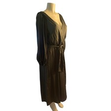NWT Women S Banana Republic Long Sleeved Blouson V-Neck Camo Green Maxi Dress