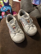 PUMA Kinderfit White Pink Leather Unisex Kids Sneakers US 8 EU 25 Lace Up