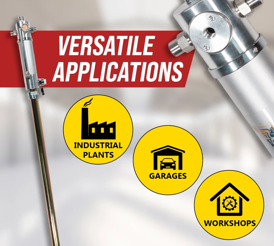 Bomba de aceite operada por aire, relación 5:1, para tambores de 55 gal (205 ltr) 18 LPM / 4,76 GPM Foto 4 de 4