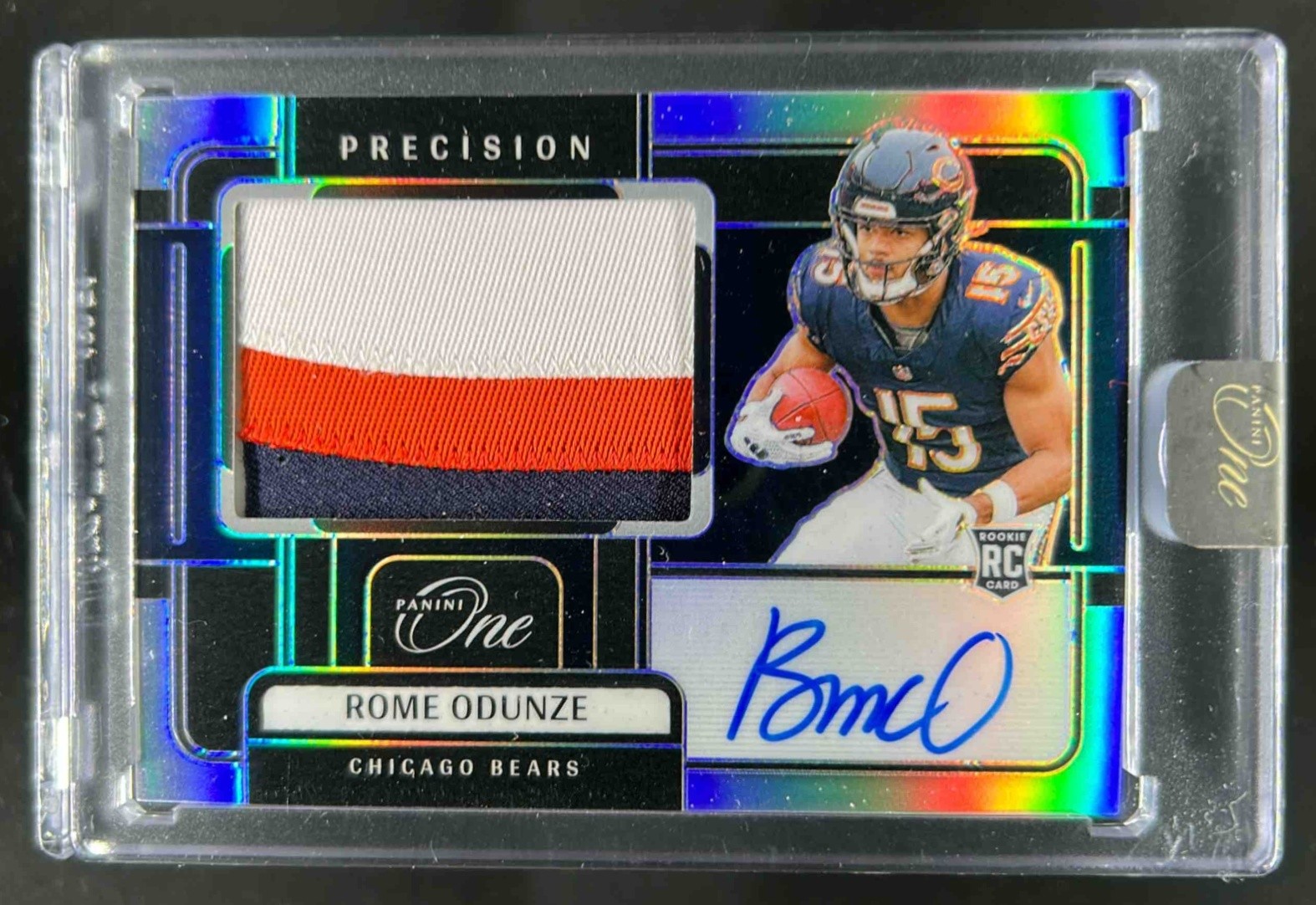 2024 Panini One Rome Odunze Precision Rookie Patch Auto RC Rookie #56/99 Bears