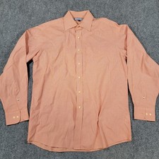 Tommy Hilfiger Custom Fit Long Sleeve Button Down Orange Shirt Mens L
