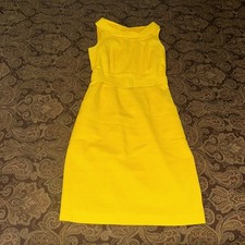 David Meister Yellow Belted Dress Size 4