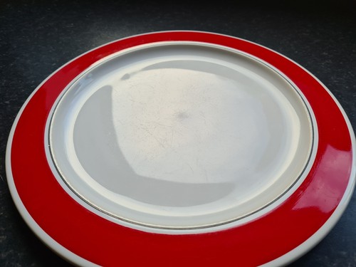 2 x Hornsea Carnival Red And Black Rings Dinner Plates VGC - Picture 4 of 7