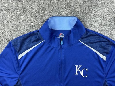 Kansas City Royals Jacket Mens Large Blue MLB Baseball Majestic