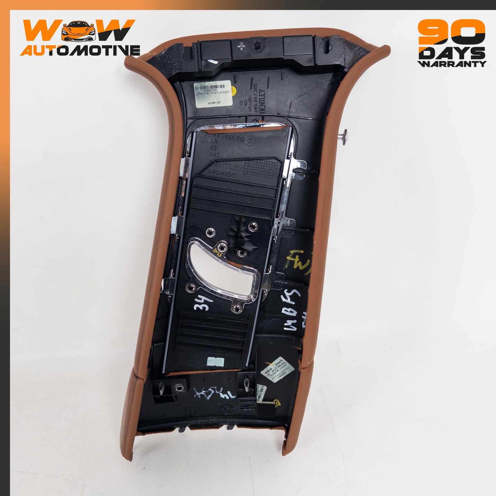 14-19 BENTLEY FLYING SPUR REAR LEFT UPPER B PILLAR COVER PANEL TRIM OEM