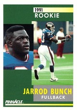 1991 SCORE Pinnacle Jarrod Bunch #333 (RC) New York Giants Rookie Football Card. rookie card picture