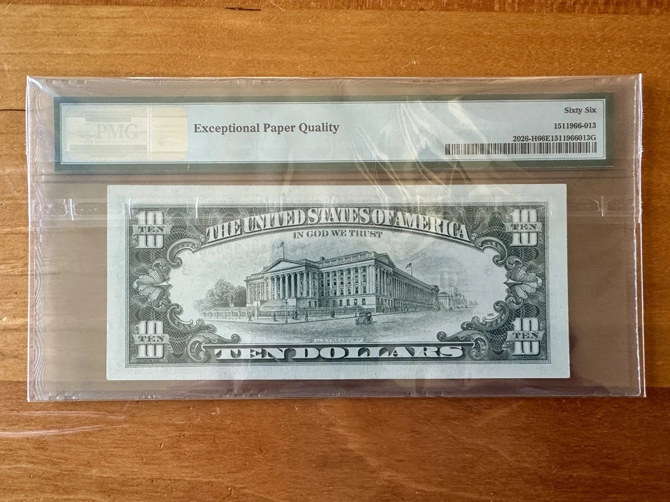 1981A $10 ST LOUIS FRN. PMG GEM Uncirculated 66 EPQ Banknote RADAR Serial Number - Image 2 of 2