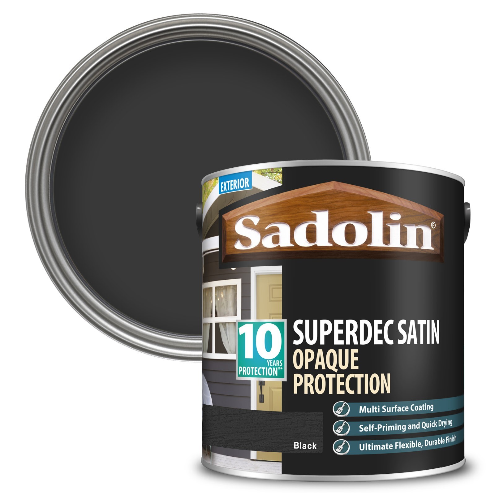 Exterior Paint - Sadolin Superdec Satin Opaque Protection Black 2.5L