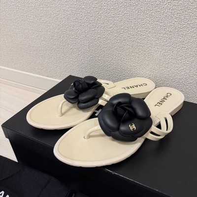 Chanel Camellia Thong Sandals Flat Sandals Flower Motif 36 USED