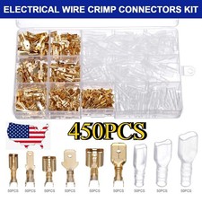 450PCS Male Female Spade Terminals Electrical Wire Crimp Connectors Kit