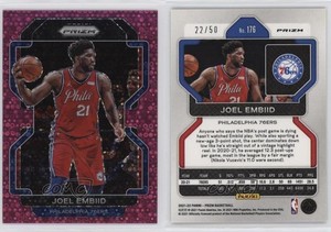 2021-22 Panini Prizm Fast Break Pink Prizm /50 Joel Embiid #176