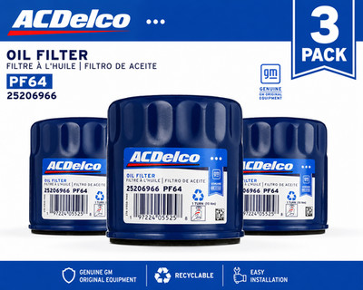 3 Pack GM ACDelco PF64 Engine Oil Filter CASE 25206966 FAST FREE DELIVERY