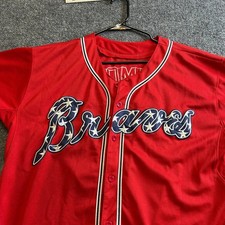 Majestic Jersey Mens Size 50 Red Atlanta Brav...