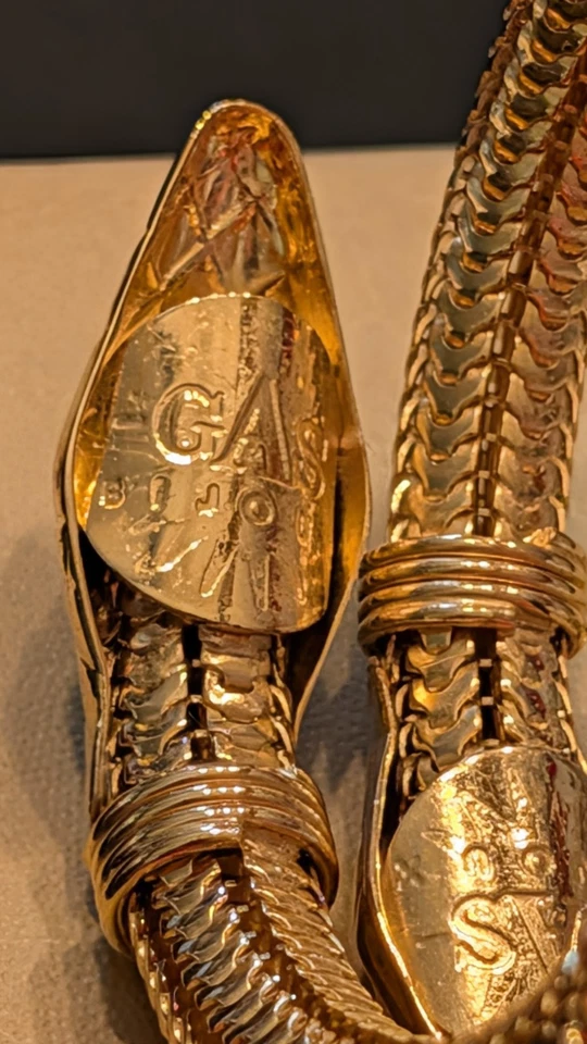 Pulsera GAS BIJOUX 24K Chapada en Oro Flexible Forma de Serpiente Hecha a Mano en Francia Foto 4 de 4
