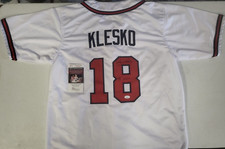 RYAN KLESKO #18 ATLANTA BRAVES 95 WSC SIGNED WHT CUSTOM JERSEY SZ XL JSA COA **