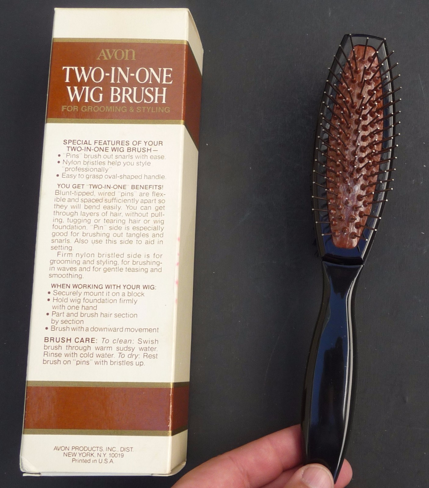 AVON Vintage Wig Brush Two in One Pins & Nylon 8 1/2" Hair Brush in Box  NEW? | eBay
